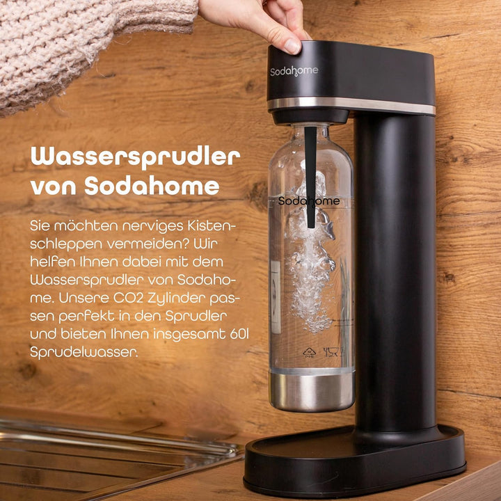 2x 0,85L PET Wasserflaschen Doppelpack - Ersatzflaschen für Wassersprudler mit Schraubgewinde - komp
