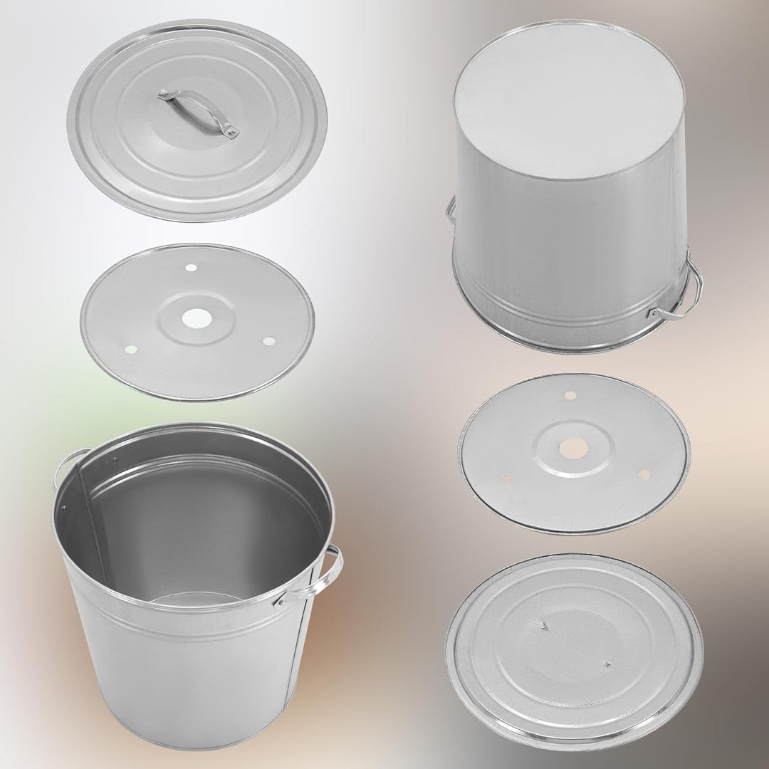 KOTARBAU® Einkochtopf gross mit Deckel &amp; Zwischenboden 32l Stahl verzinkt Zinkeimer grosser Kochtopf