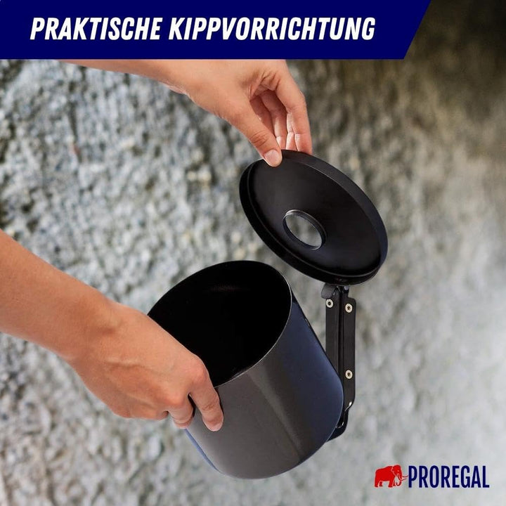 PROREGAL Runder Sicherheits-Wandaschenbecher mit Kippvorrichtung | 2 Liter, HxØ 16x16cm | Metall | R