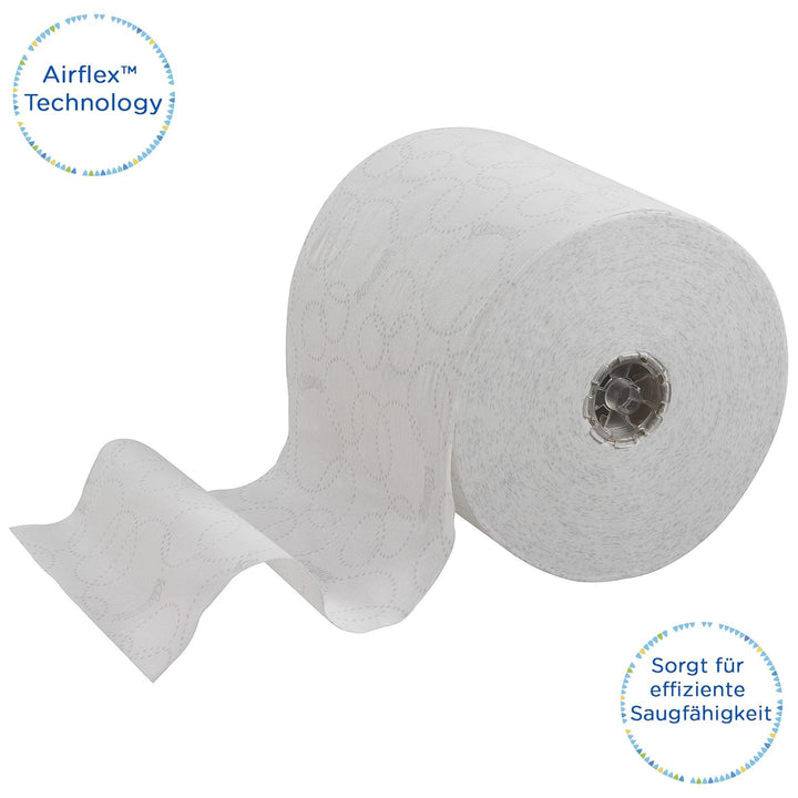 Kleenex Ultra Rollenpapiertücher 6780 – 2-lagige Rollenhandtücher – 6 x 150 m weisse Papiertuchrolle