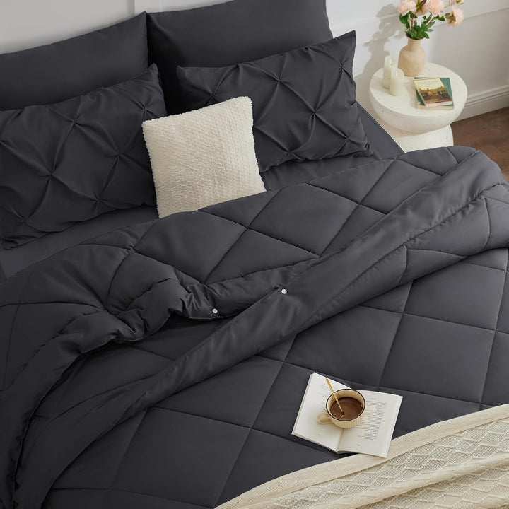 WAVVE Bettdecke 240x220 4 Jahreszeiten 2 teilig Grau - Sommerdecke 240x220cm 150gsm+Ganzjahresdecke