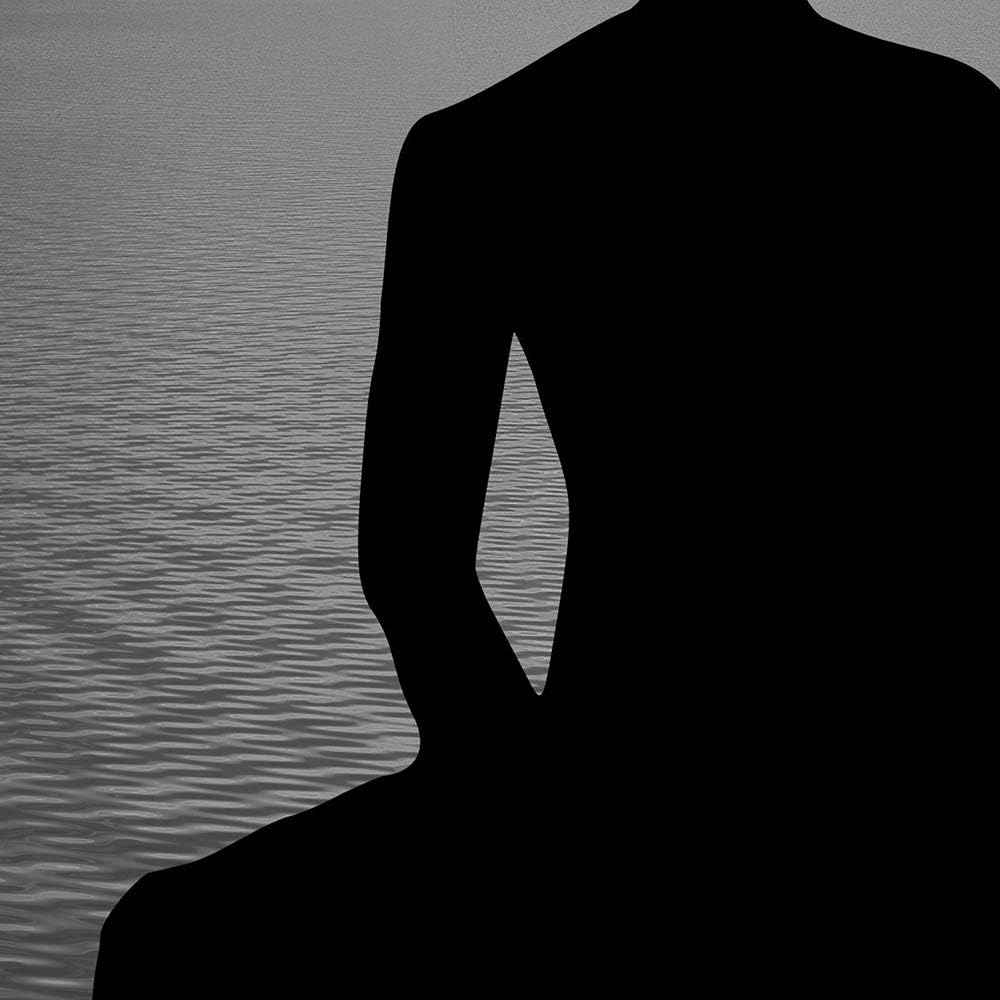 Feeby Bilder Buddha 250x120 cm Leinwandbild 5 Teilig XXL Kunstdruck modern Meer schwarz Leinwandbild