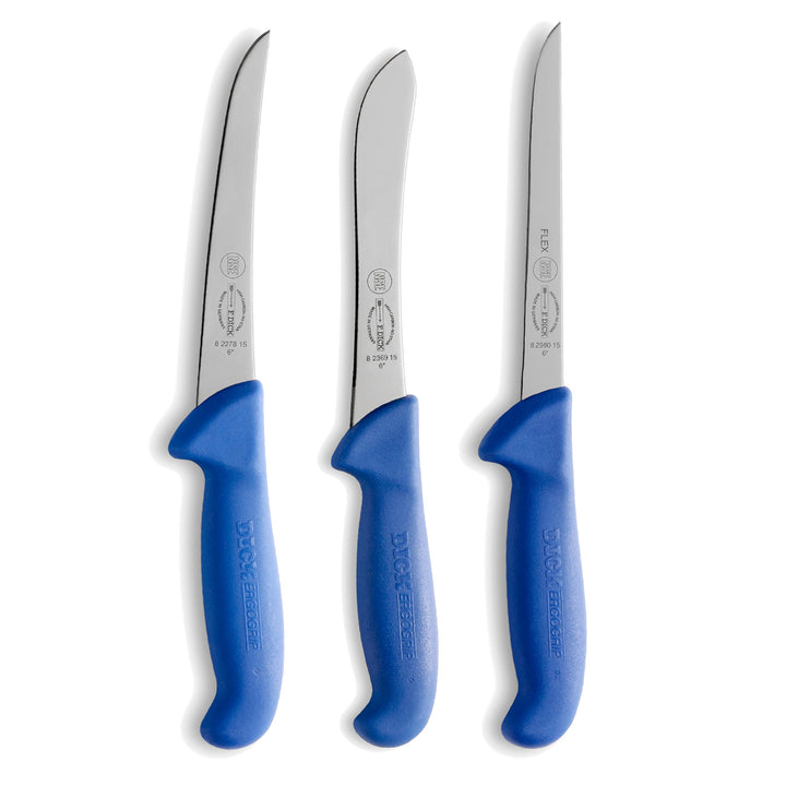 F. DICK Messer Set ErgoGrip 3-teilig (Ausbeinmesser 15 cm „flexibel“, A. Messer 15 cm, Sortiermesser