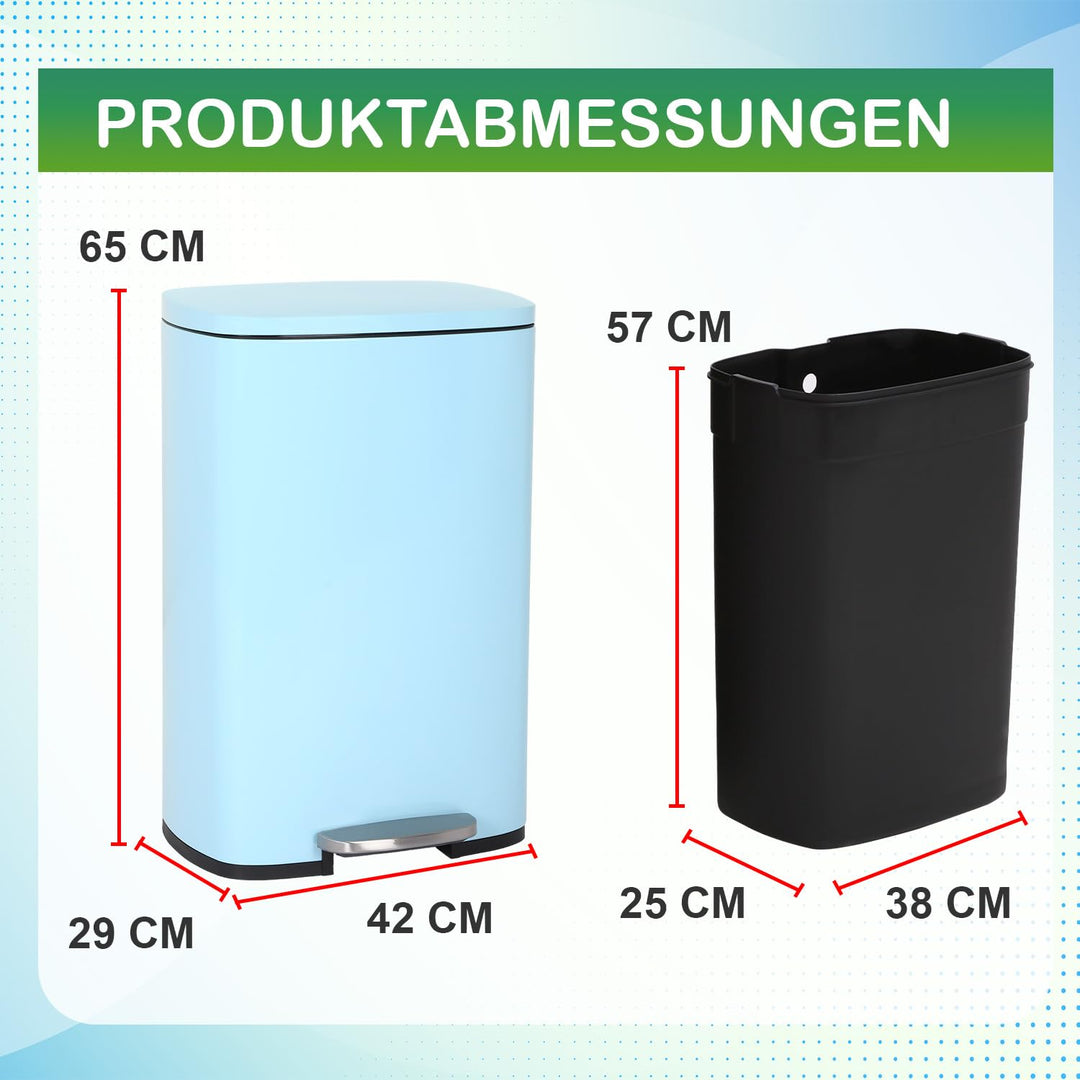 BestOffice 50 L Mülleimer Küche Mülleimer mit Deckel für Büro Schlafzimmer Badezimmer Schritt Müllei