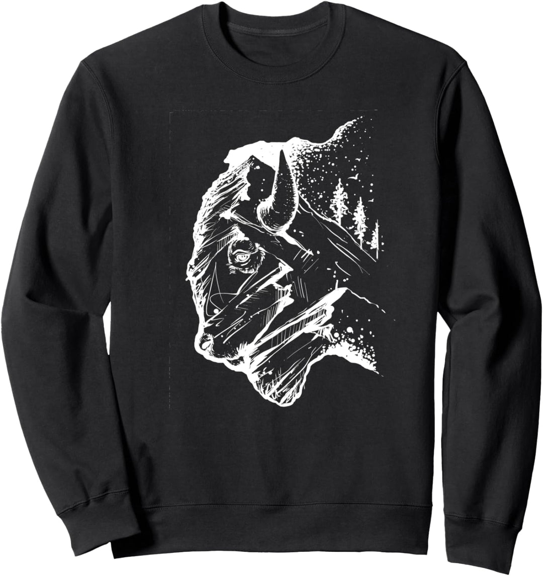 American Buffalo Geschenk Wandern Outdoor Bison Sweatshirt