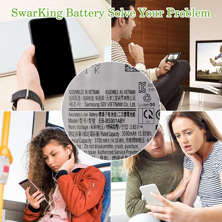 SwarKing Ersatz Akku Kompatibel mit Samsung Galaxy S22 5G SM-S901 EB-BS901ABY with Toolkit