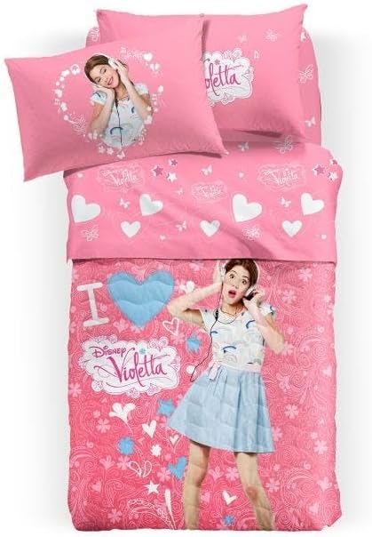 Disney Caleffi Tagesdecke Frühling Einzelbett Fuchsia aus Baumwolle - 48397