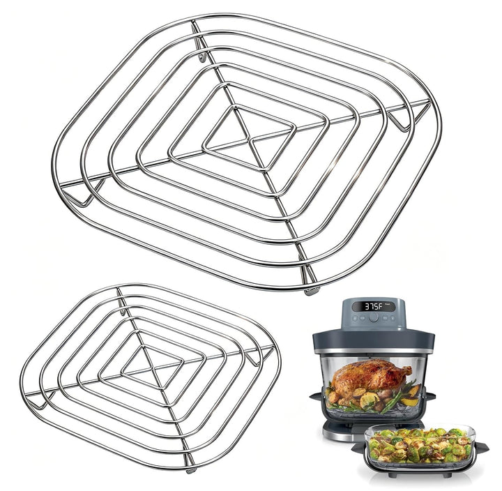 2er-Pack Ersatz Airfryer Grillrost Edelstahl, Kompatibel mit Ninja Crispi Pro Air Fryer FN101, für N