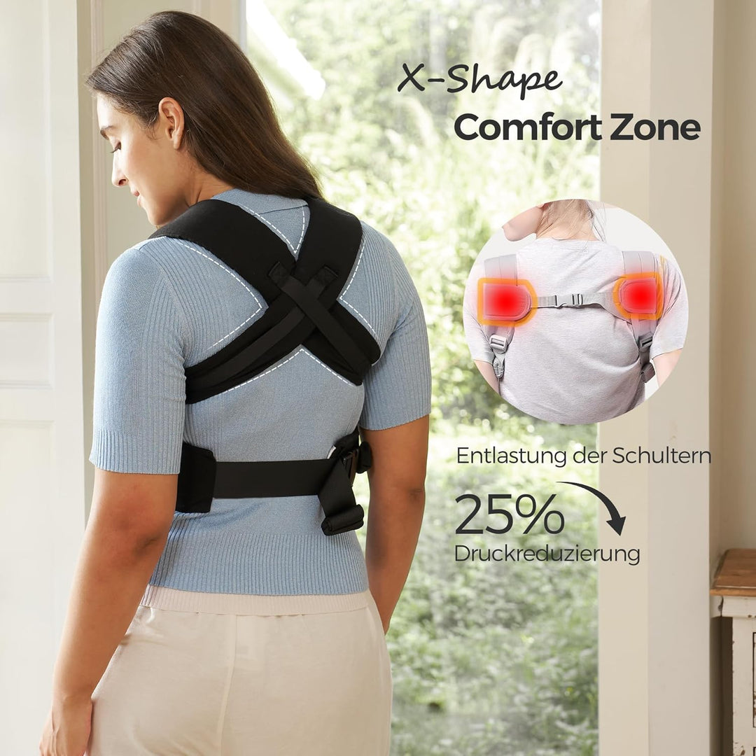 Momcozy Babytrage Neugeborene ab Geburt | Ergonomische Tragehilfe mit Nackenstütze | Leicht & sicher