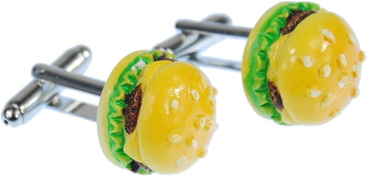 Miniblings Hamburger Burger Fastfood Manschettenknöpfe - Handmade I Manschettenknopf Cufflinks Hemdk