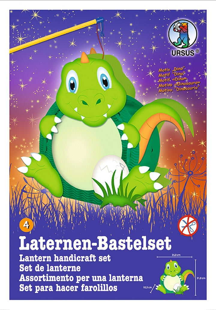 Ursus Laternen-Bastelset Easy Line (mit Laternenstab elektrisch, Dino) mit Laternenstab elektrisch D