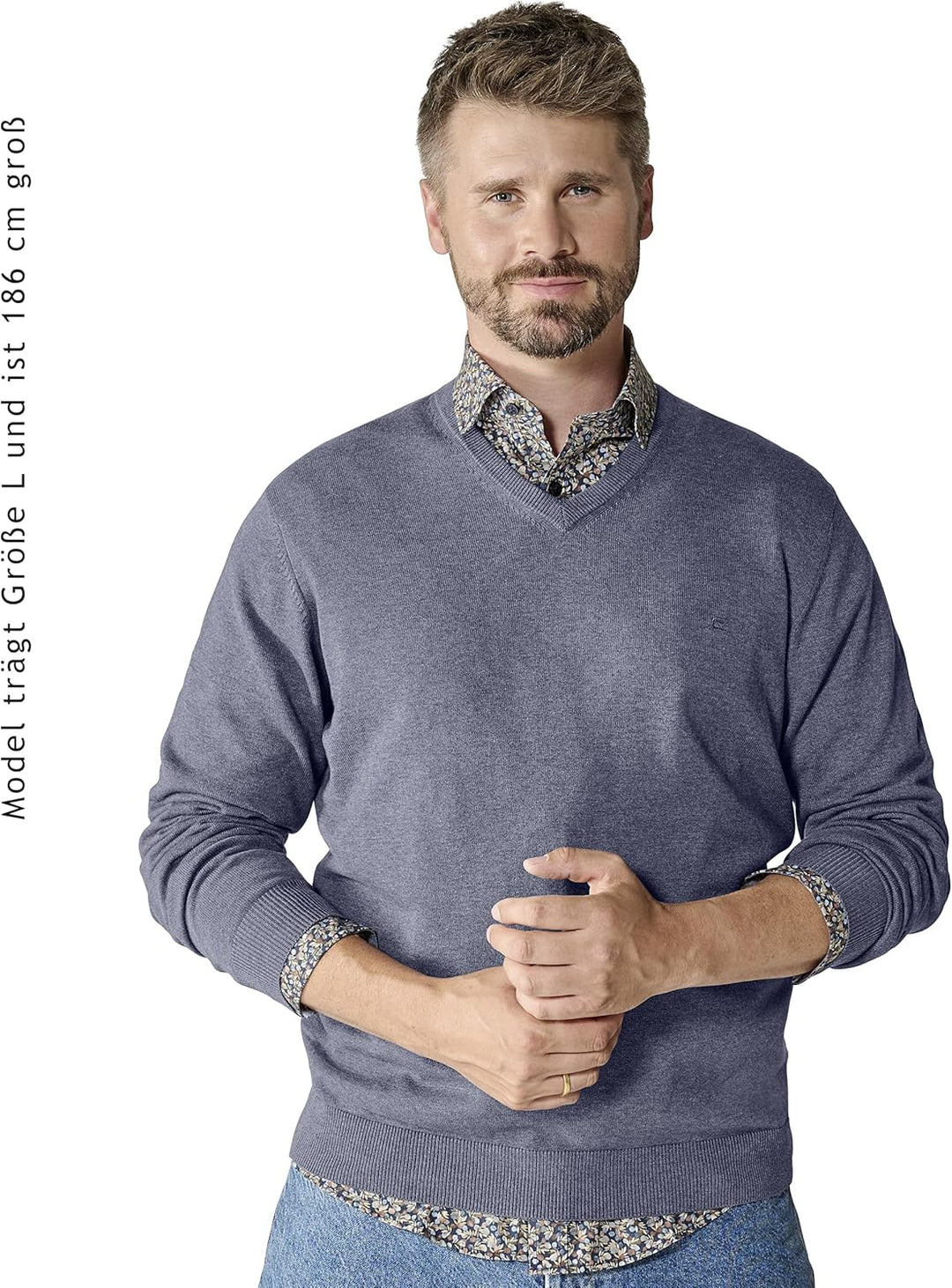Casa Moda - Herren Pullover mit V-Ausschnitt (004430) M Orange(487), M Orange(487)