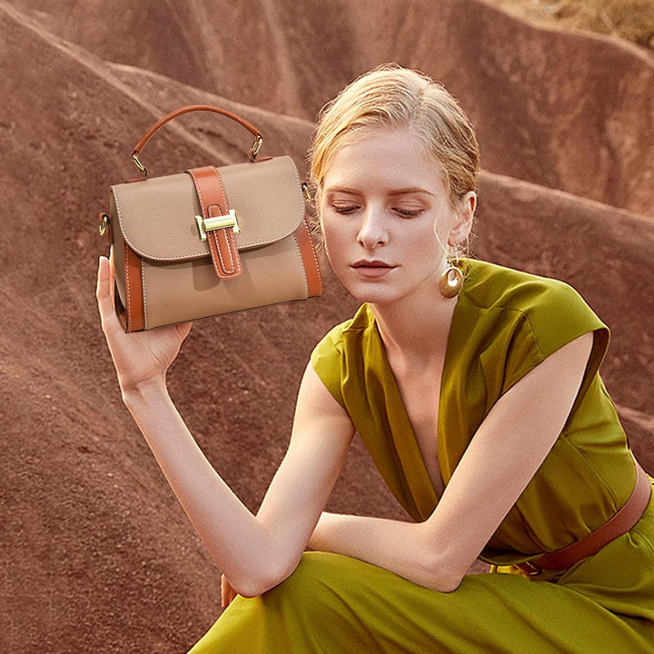NICOLE &amp; DORIS Kleine Handtasche Damen Mode Umhängetasche Elegant Schultertaschen PU Leder Satchel H