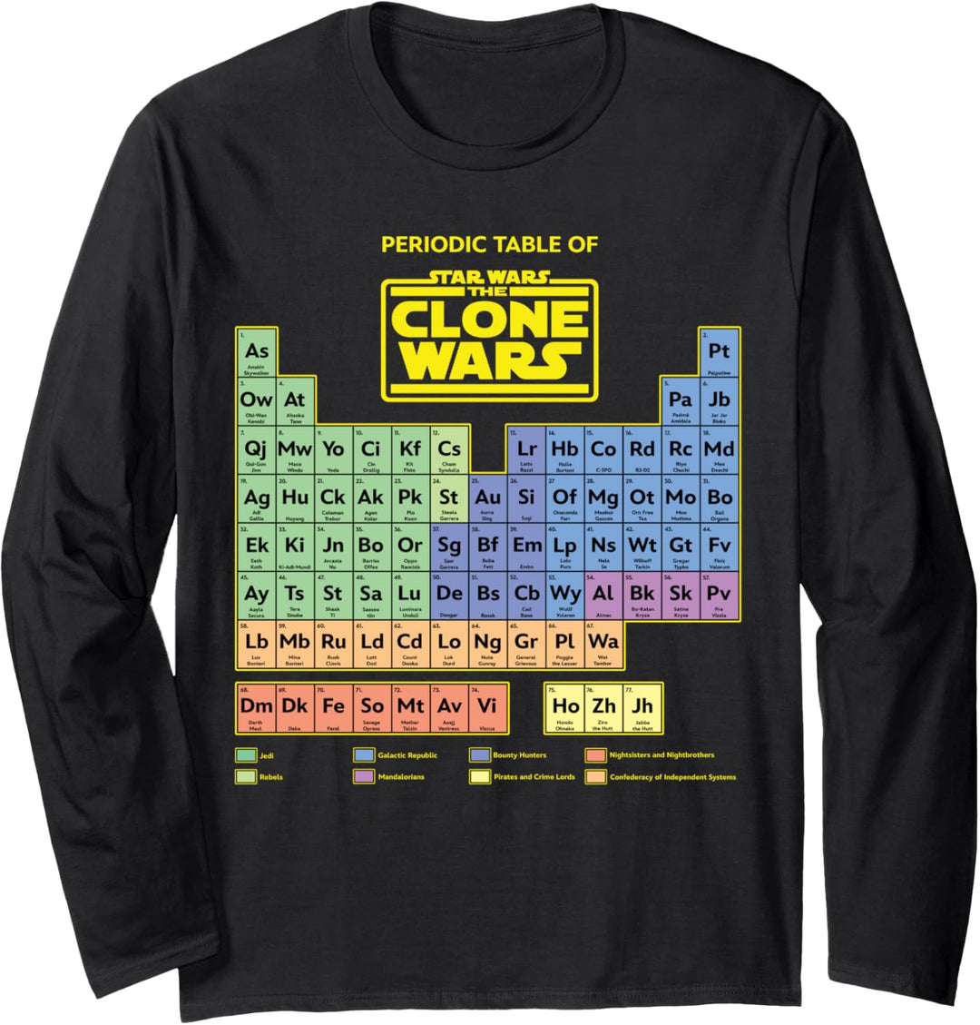 Star Wars Clone Wars Periodic Table Langarmshirt