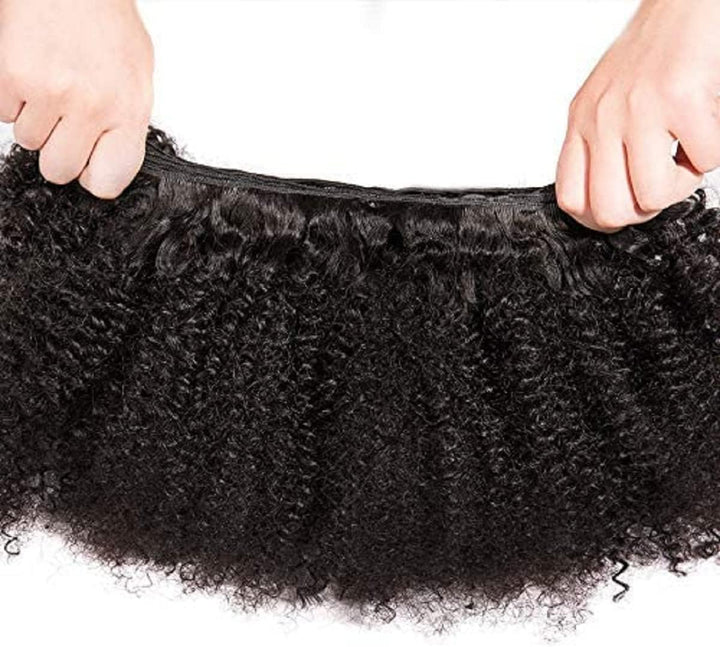 feibin Brasilianisches Afro-Echthaar, gewebt, Echthaar, lockig, 25,4 cm, Afro, Kinky, Curly Remy, Ec
