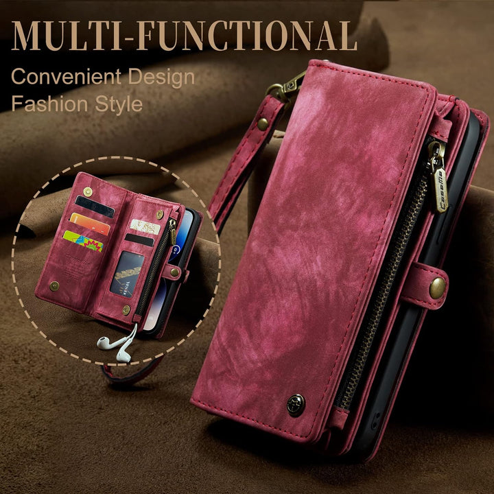 UFinetech iPhone 14 Pro Max Hülle, Flip Leder TPU Stossfeste Kartenfach Tasche Handyhülle iPhone 14