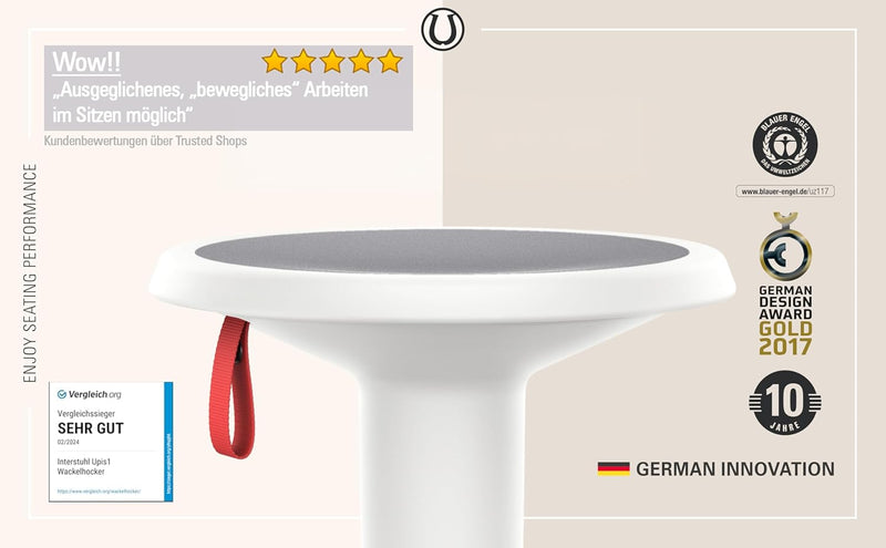 Interstuhl UPis1 - ergonomischer Sitzhocker mit Schwingeffekt - höhenverstellbar - Hocker mit rutsch