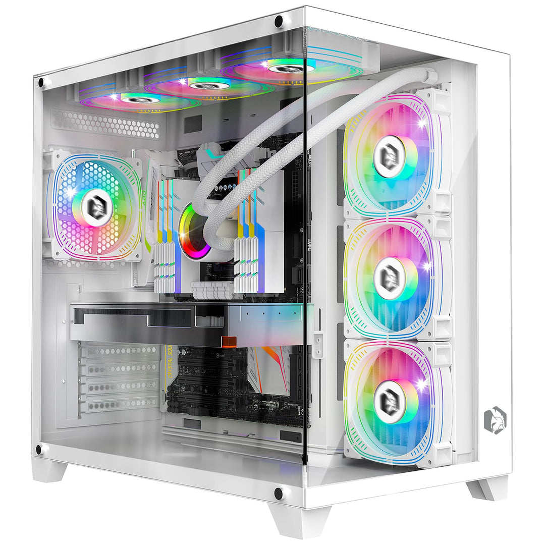 Empire Gaming - (2024 Neu) Gamer PC-Gehäuse CL-242 – ARGB Medium Tower ATX, Micro-ATX und ITX – 7 Lü