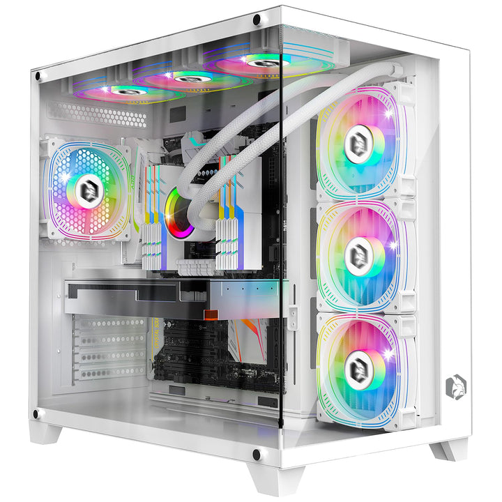 Empire Gaming - (2024 Neu) Gamer PC-Gehäuse CL-242 – ARGB Medium Tower ATX, Micro-ATX und ITX – 7 Lü