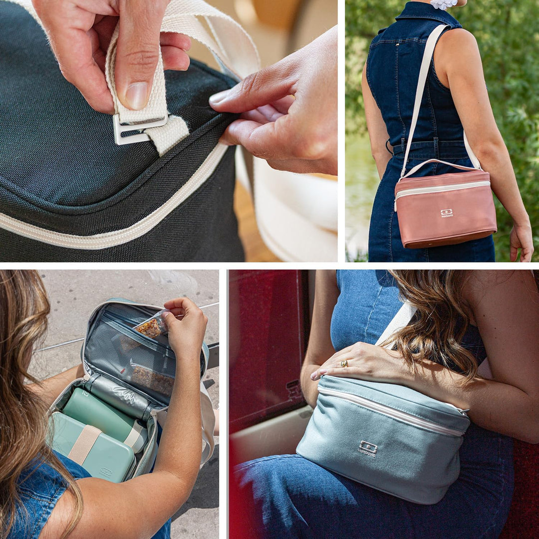 MONBENTO - Kleine Kühltasche für Unterwegs Arctic schwarz Onyx - Lunch Tasche für Lunchbox, Trinkfla