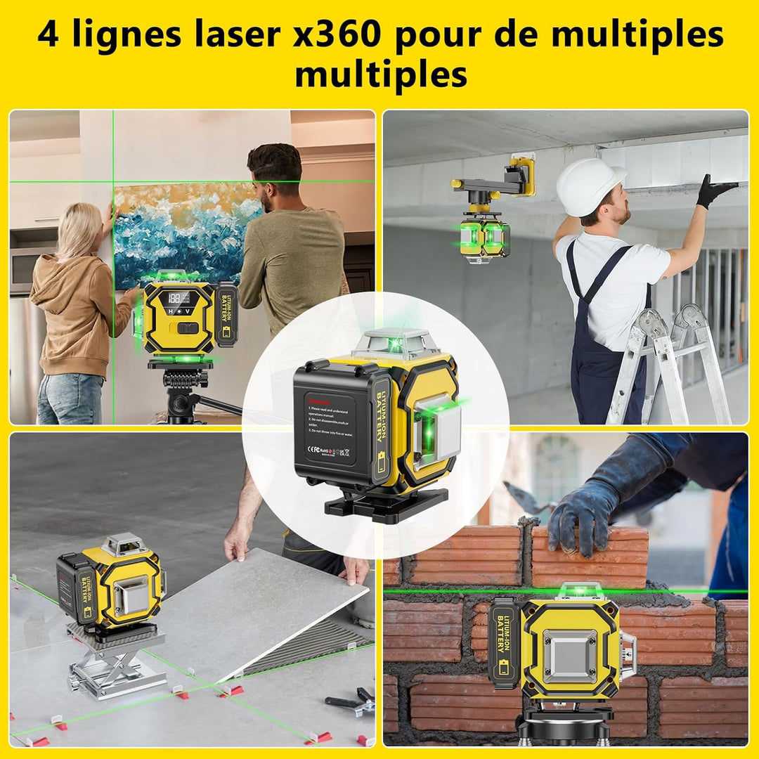 Kreuzlinienlaser Blau 16 Linien Nivellierlaser, 4 x 360 ° Laser wasserwaage, linienlaser kreuzlaser