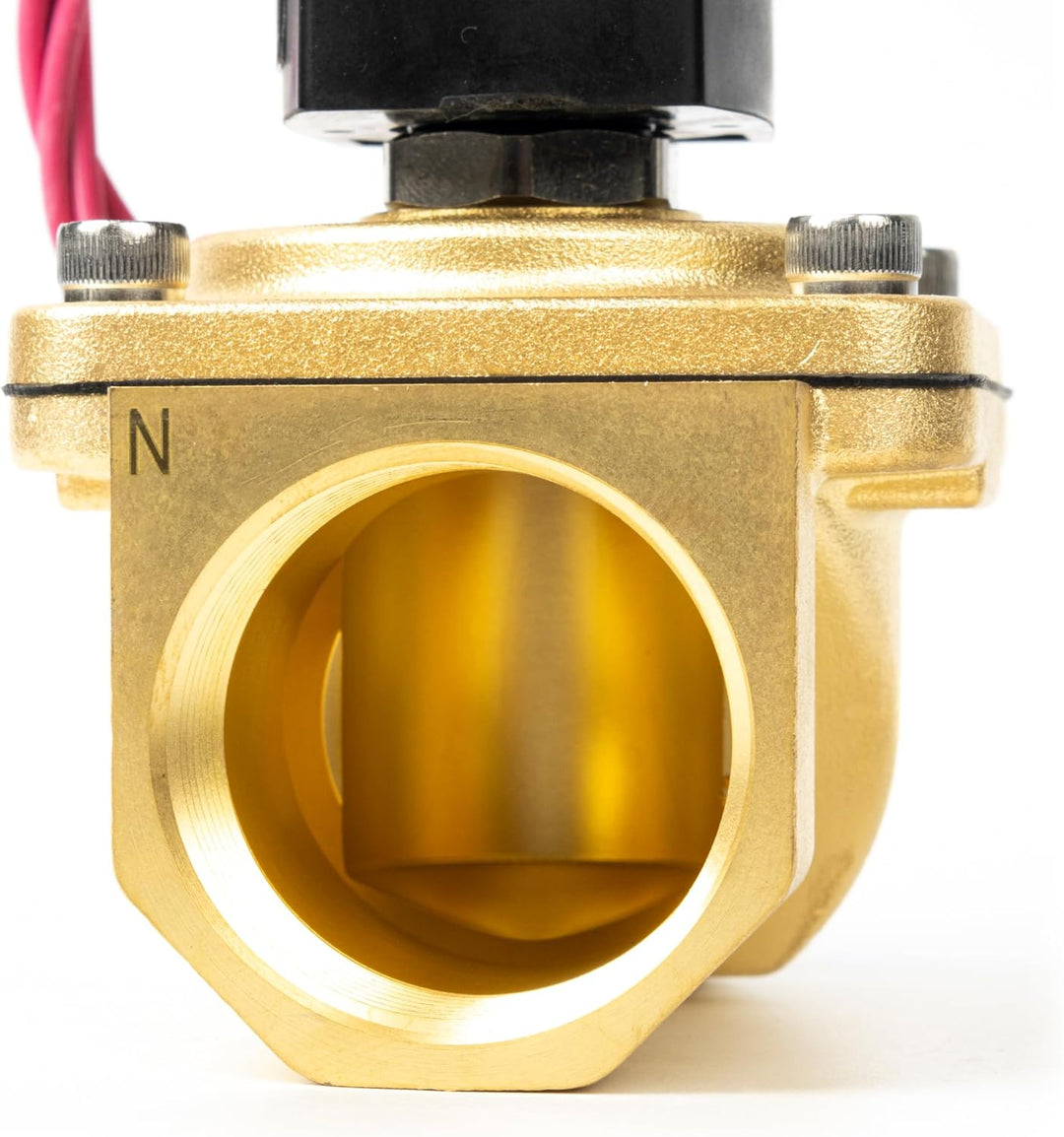 U.S. Solid 1-1/4" Magnetventil - Messing AC 230V mit Viton-Dichtung, stromlos geschlossen, Bleidraht