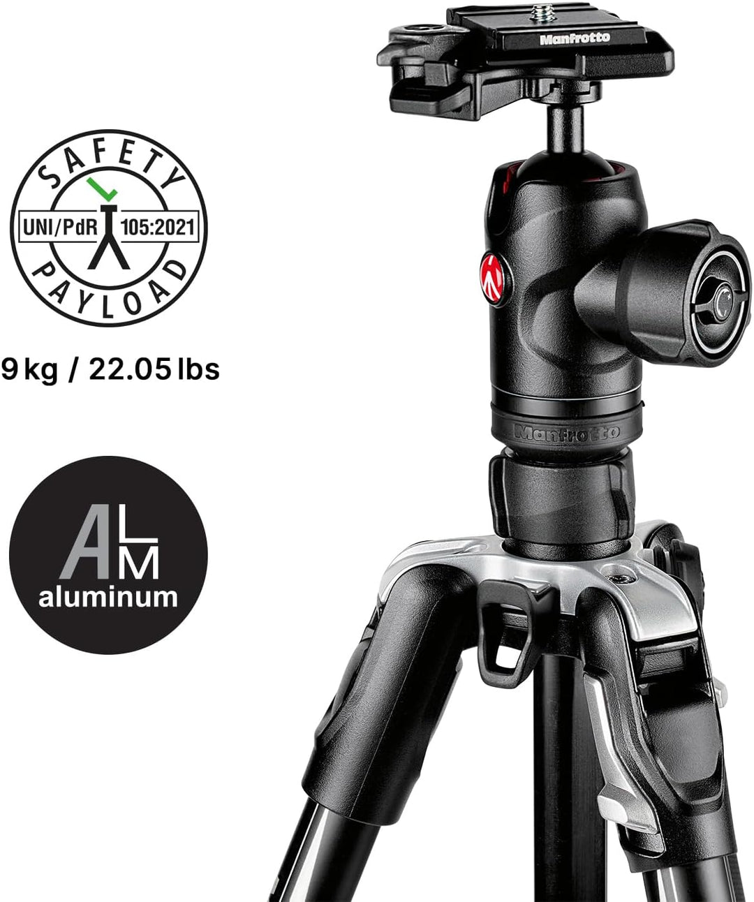 Manfrotto Befree Advanced Kamera Stativ Kit mit Drehverschluss Reisestativ Kit mit Kugelkopf tragbar