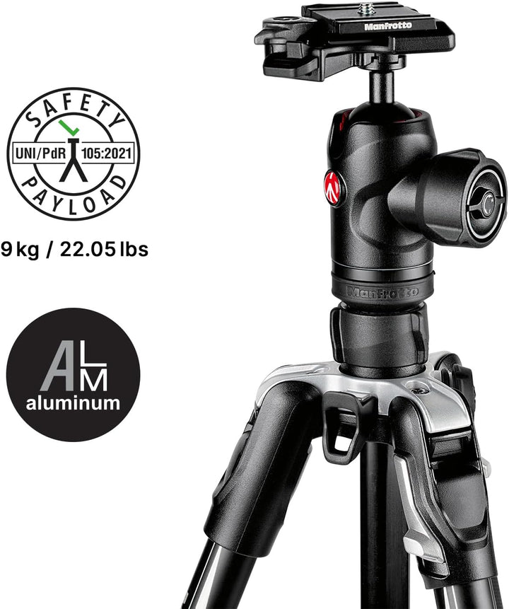 Manfrotto Befree Advanced Kamera Stativ Kit mit Drehverschluss Reisestativ Kit mit Kugelkopf tragbar