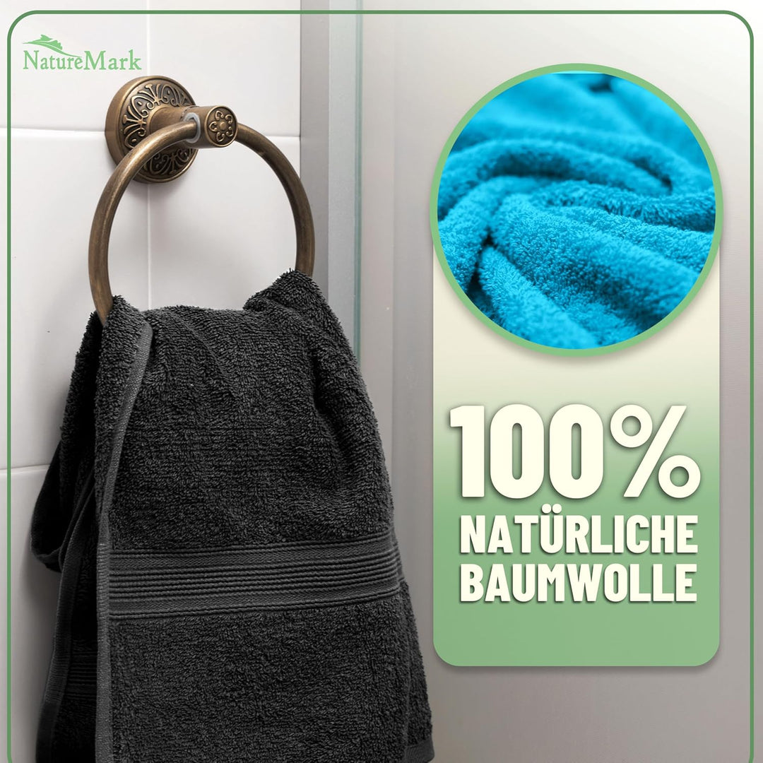 GREEN MARK Textilien 10 TLG. FROTTIER Handtuch-Set mit verschiedenen Grössen 4X Handtücher, 2X Dusch