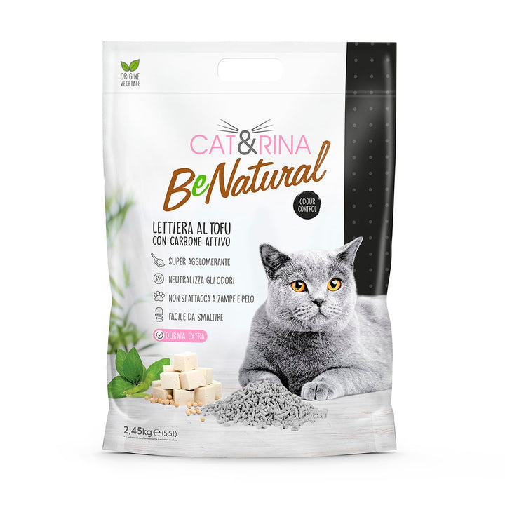 Cat&Rina BeNatural Tofu Katzenstreu, pflanzlich und stark klumpend. Biologisch abbaubar und in der T