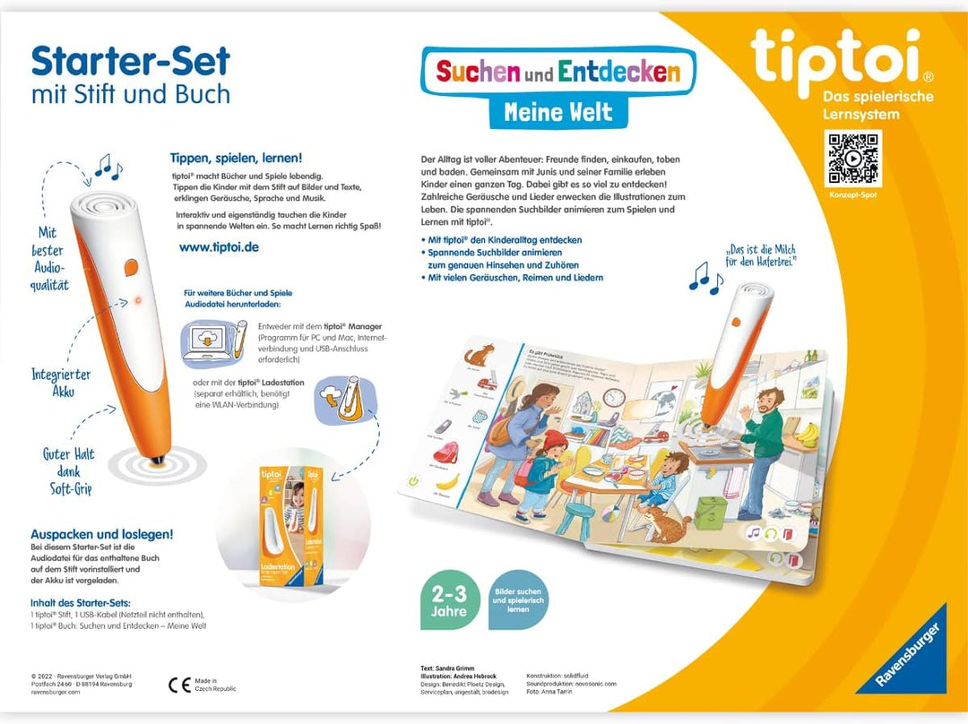 Ravensburger tiptoi Starter-Set 00113: Stift und Wörter-Bilderbuch Kindergarten- Lernsystem für Kind