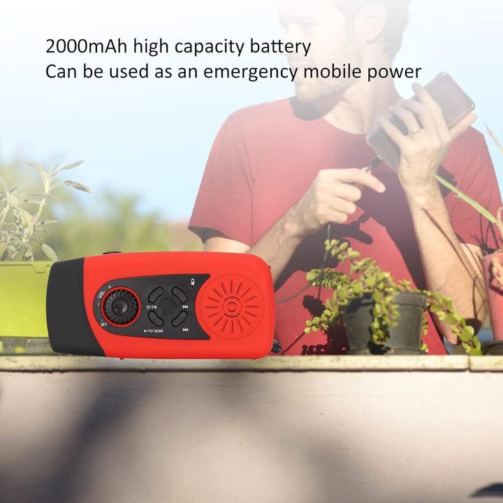 Solar Crank Notio -Radio mit 3000mAh, NOAA -Warnungen, IP68 Water Proof Radio mit SOS Taschenlampe,