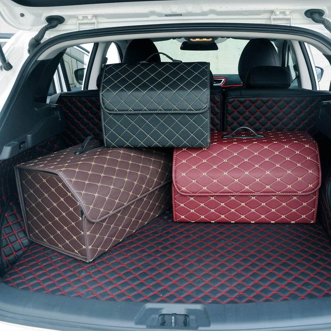 Ergocar Kofferraum Organizer Luxus-PU-Leder Aufbewahrungstasche Organizer Wasserdicht Faltbar Koffer