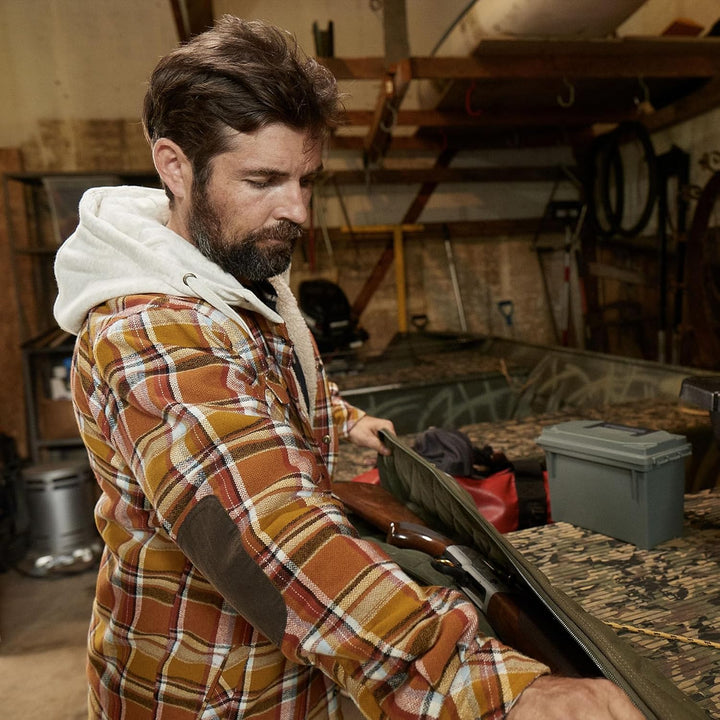 Legendary Whitetails Herren Camp Night Flanell-hemdjacke mit Kapuze und Berber Gefüttert Langärmlig