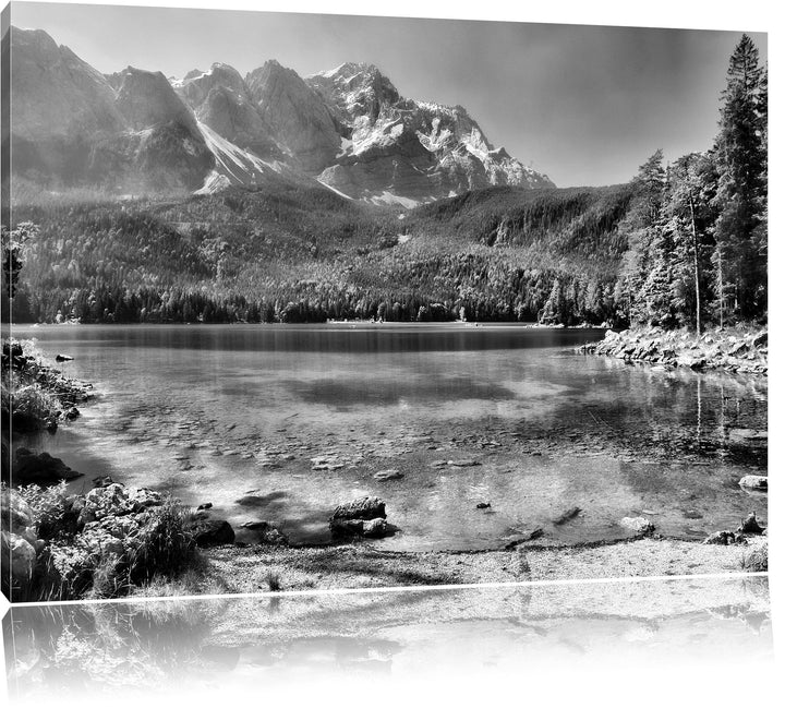 Pixxprint Landschaft Sonne Pflanzen als Leinwandbild | Grösse: 100x70 cm | Wandbild | Kunstdruck | f