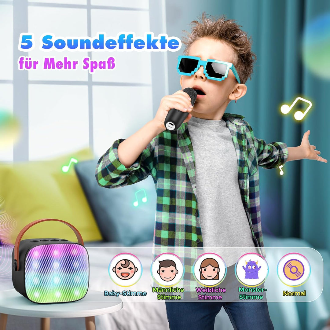 Dislocati Karaoke Maschine mit 2 Karaoke Mikrofon Bluetooth, Ostern Geschenke Kinder Spielzeug Junge