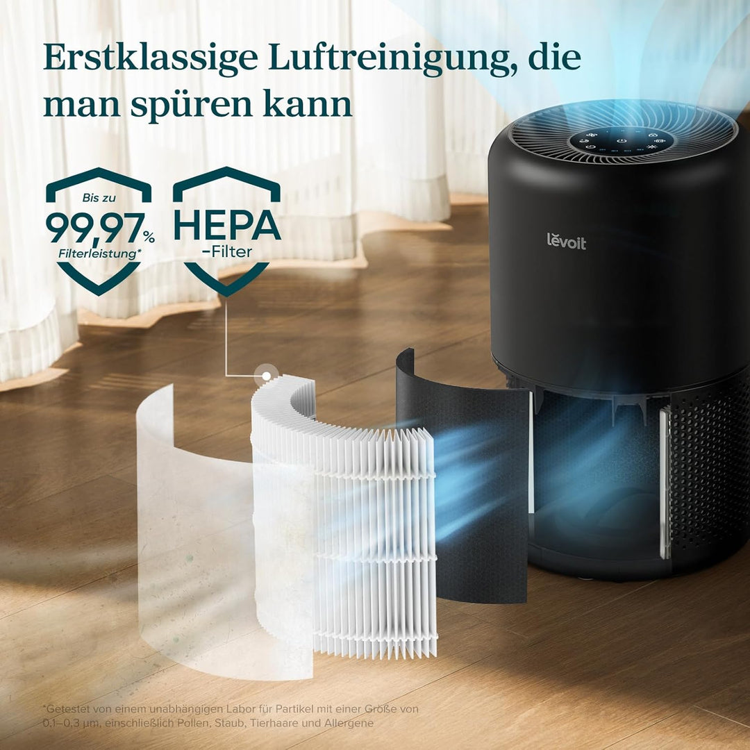 LEVOIT Luftreiniger mit HEPA Luftfilter, CADR 258m³/h für 54㎡ Raucherzimmer, gegen 99,97 Prozent Sch
