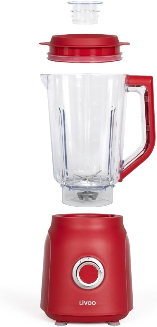 Livoo Standmixer, 1,5 l, DOP242N, 600 W, 22.000 U/min, 2 Geschwindigkeitsstufen Chili Red, Chili Red