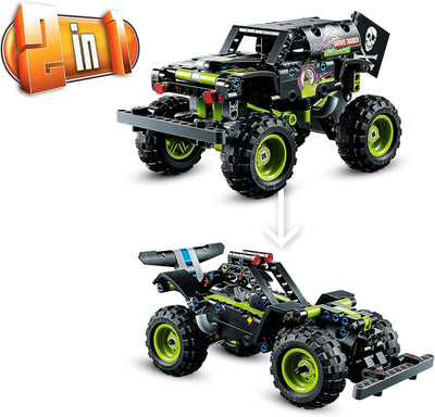 LEGO 42118 Technic Monster Jam Grave Digger Truck, Gelände-Buggy, 2in1 Auto-Set, Spielzeugauto mit R