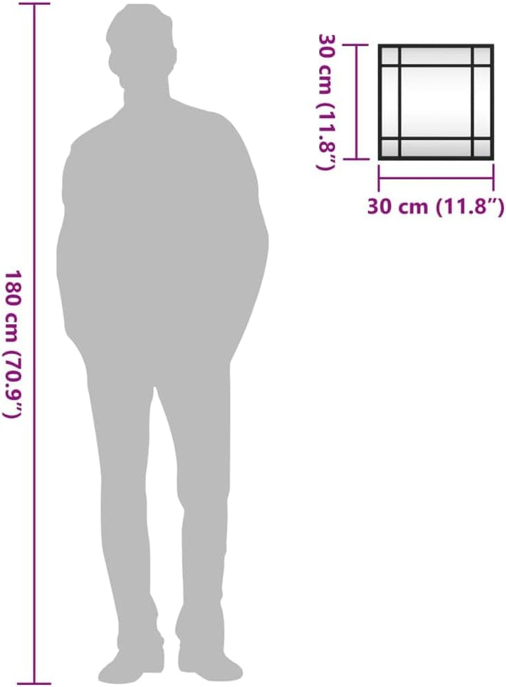 vidaXL Wandspiegel, Hängend Quadratisch Spiegel Badspiegel, Fensterspiegel für Badezimmer Wohnzimmer