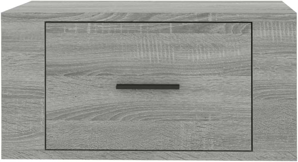 WIFESE Wand-Nachttisch Grau Sonoma 50x36x25 cm Nachtschrank Nachtkästchen Bedside Table Nightstand N