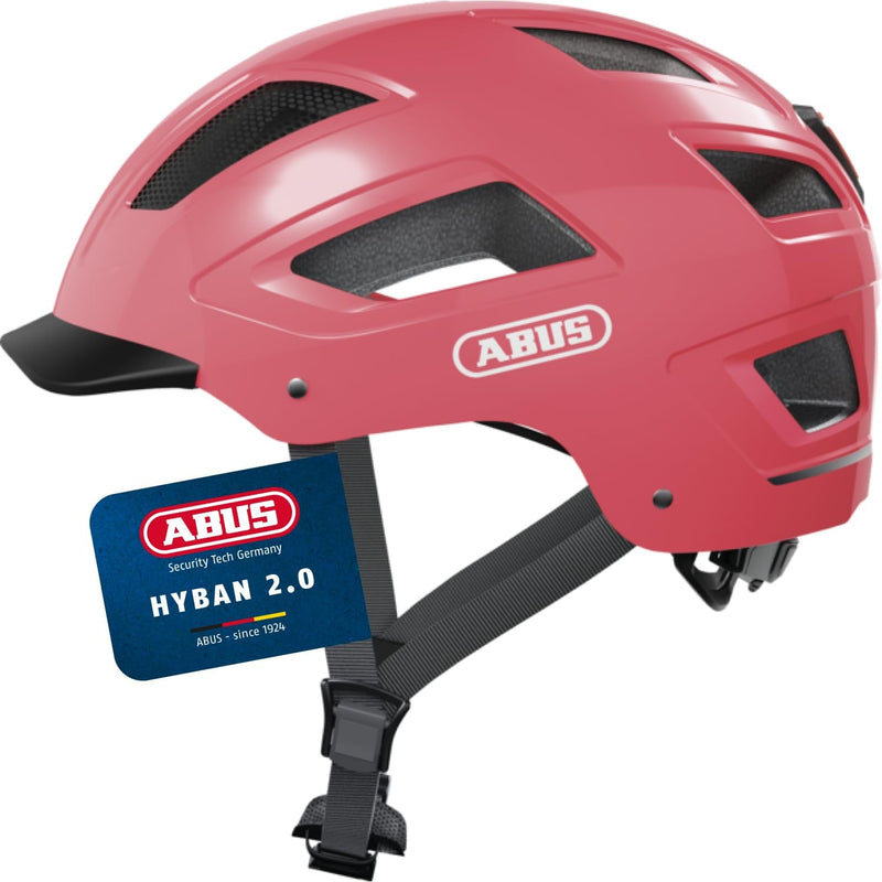 ABUS Stadthelm Hyban 2.0 - Fahrradhelm mit Rücklicht, ABS-Hartschale, guter Passform - für Damen und