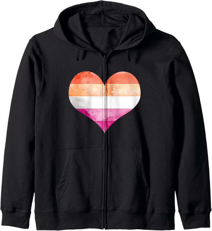 Lesbisch Pride Watercolor Heart Kapuzenjacke