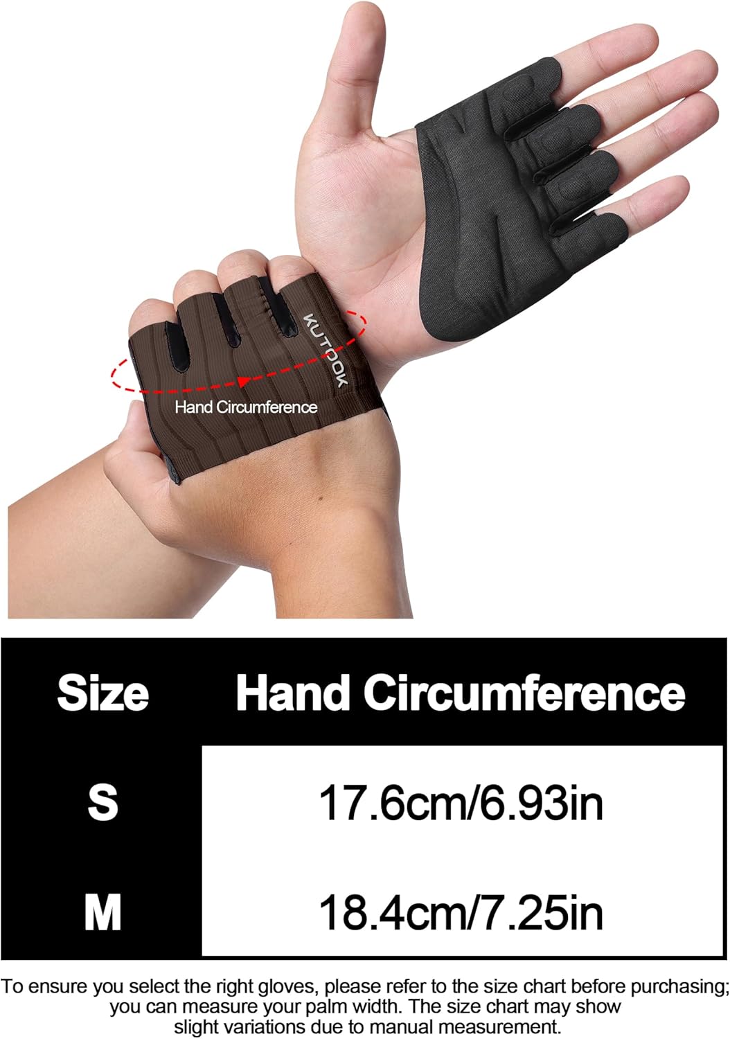 KUTOOK Fitnesshandschuhe Herren Damen Trainingshandschuhe Kraftsport Gym Atmungsaktiv Rutschfestem H