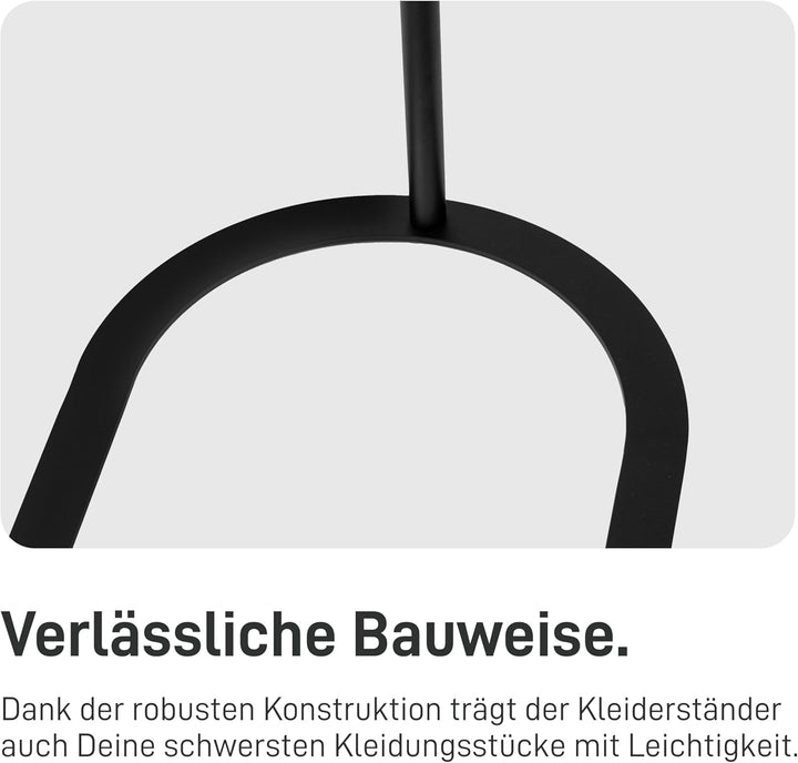 Natural Goods Berlin Kleiderständer OVAL - Kleiderstange Schwarz 160 cm x 80 cm - Stehender Metall K