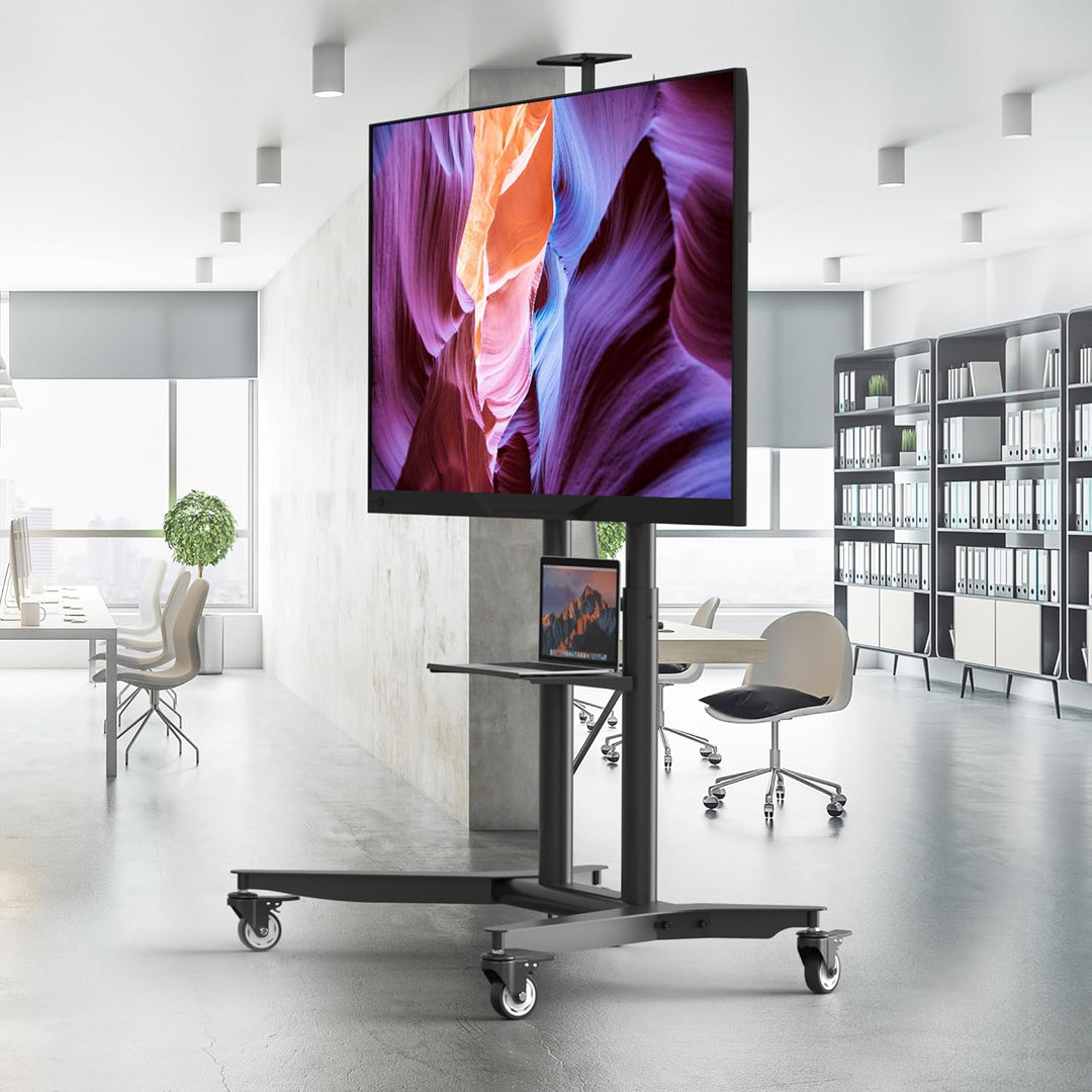 ONKRON TV Ständer rollbar für 55-90 Zoll TVs bis zu 75 kg, Fernsehständer höhenverstellbar 200x200-8