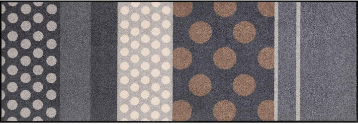 Salonloewe Fussmatte waschbar Glamour Dots grau 60x180 cm Sauberlaufmatte Wohn-Teppich Läufer Design