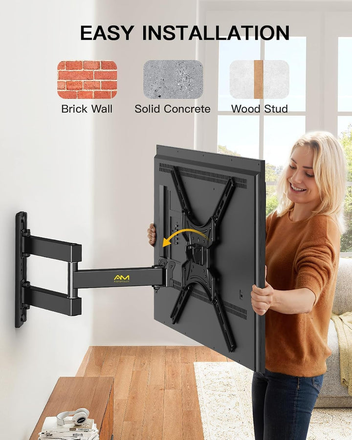 Alphamount TV Wandhalterung, Schwenkbare Neigbare TV Halterung für 26-60 Zoll LED LCD Flach &amp; Curved