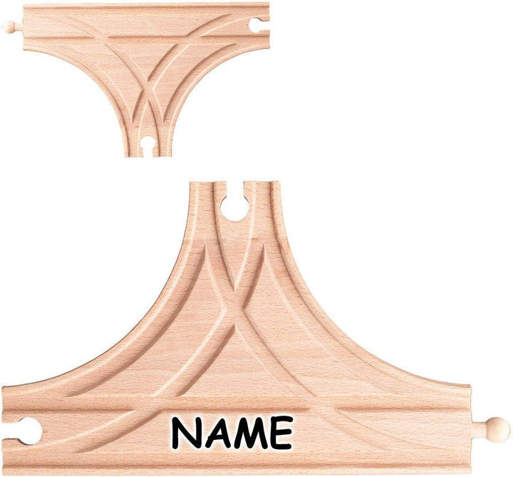 alles-meine.de GmbH 4 Stück Holz - Schienen - T-Weichen/Abzweigungen/Kreuzungen - beidseitig - für E