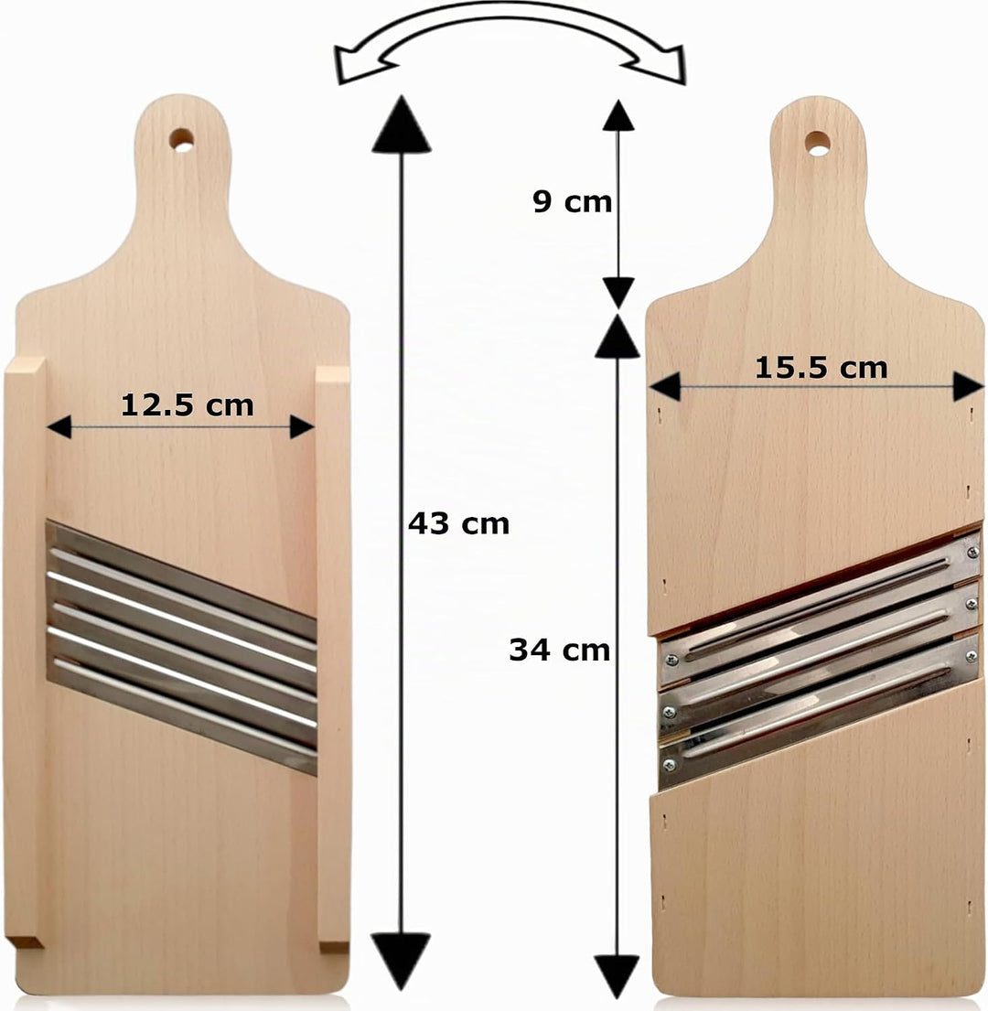 OSTENTO Krauthobel | Mandoline Gemüsehobel Holz - Kohlhobel Kohlreibe Kohlschneider Krautschneider G